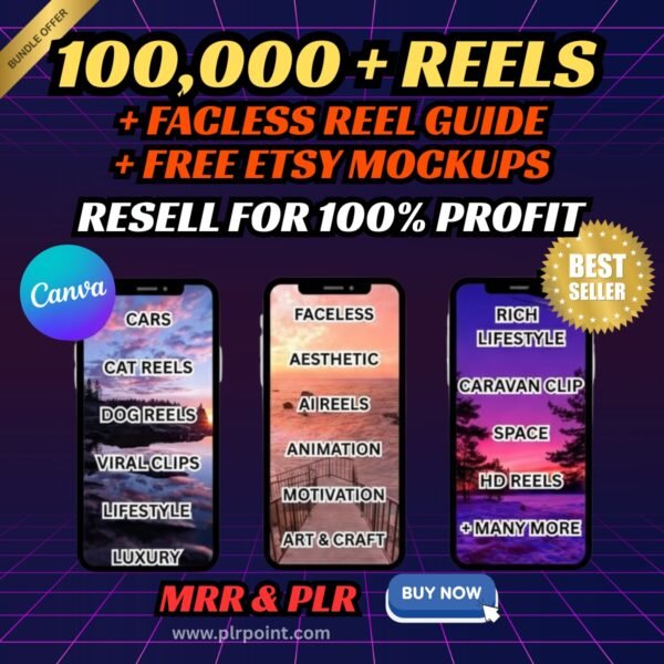 100,000+ Viral Reels Mega Pack | PLR / MRR | TikTok, Instagram & YouTube Faceless Content