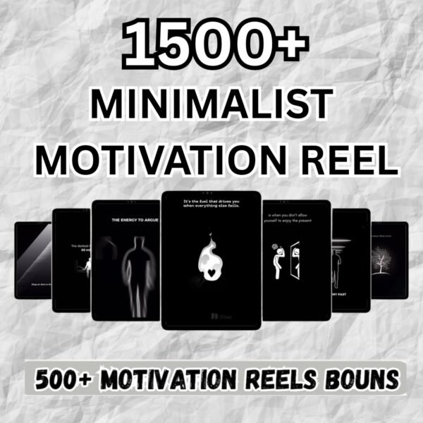 1450+ Minimalist Motivational Reels Video Content MRR PLR TikTok, Instagram, YouTube reels Digital Bundle